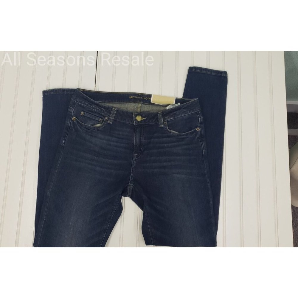 NEW Michael Kors Jet Set Skinny Jeans Dk Stonewash Size 8 2B